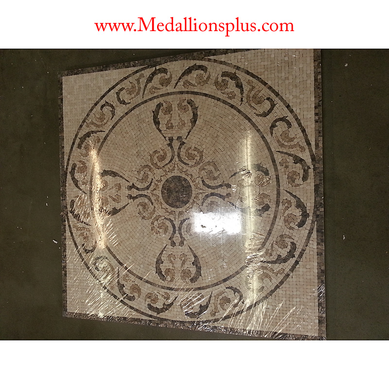 Hudson, 36" Square Mosaic Medallion - Tumbled